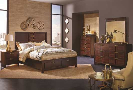 Picture of Diplomat Chestnut 3 PC King Storage Bed