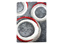 Red Grey Abstract Circle Area Rug