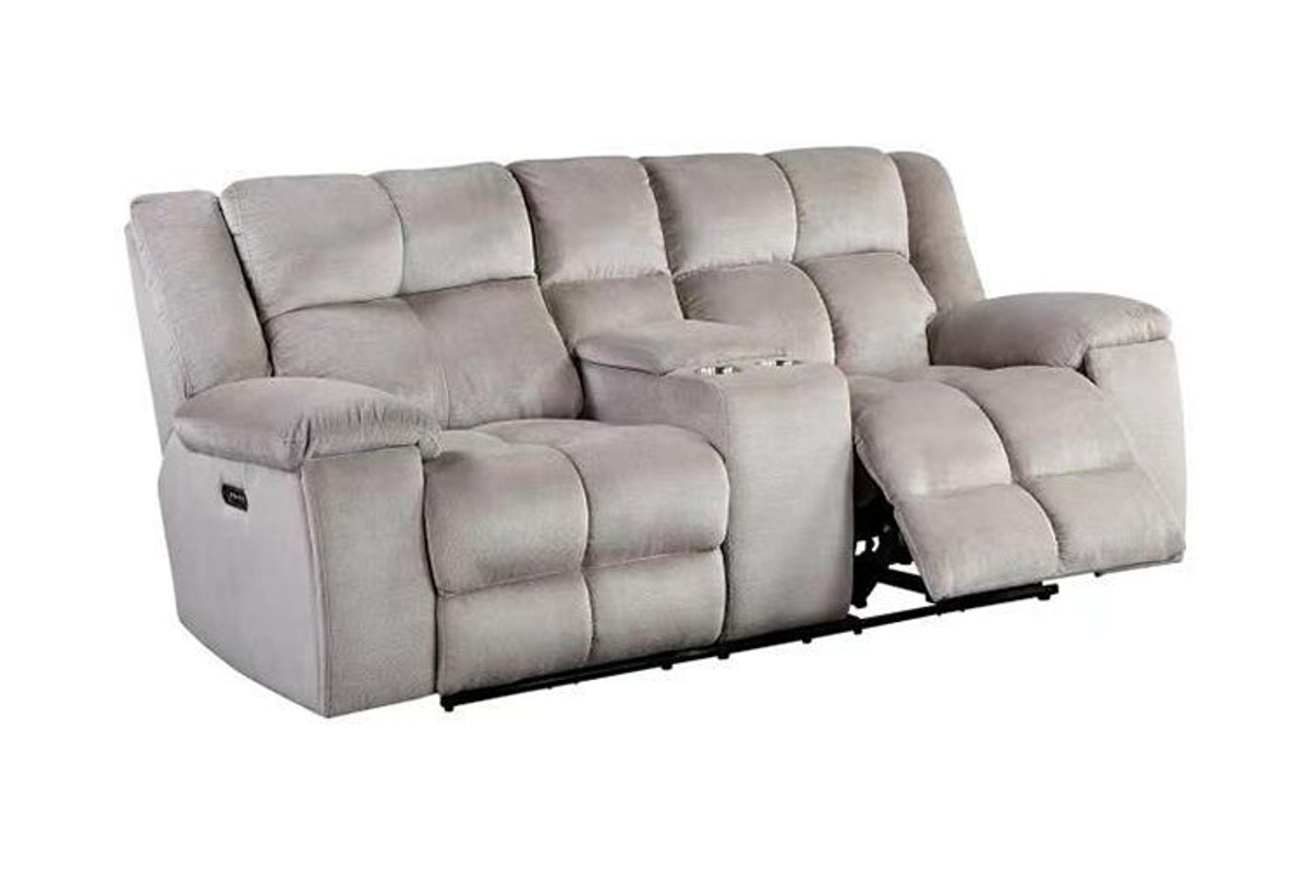 Picture of Phoenix Beige Reclining Console Loveseat