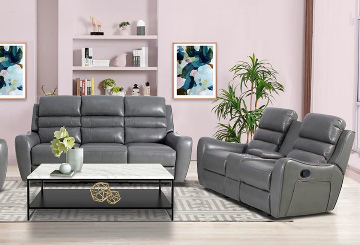 Picture of Cooper Grey Reclining Sofa & Console Loveseat