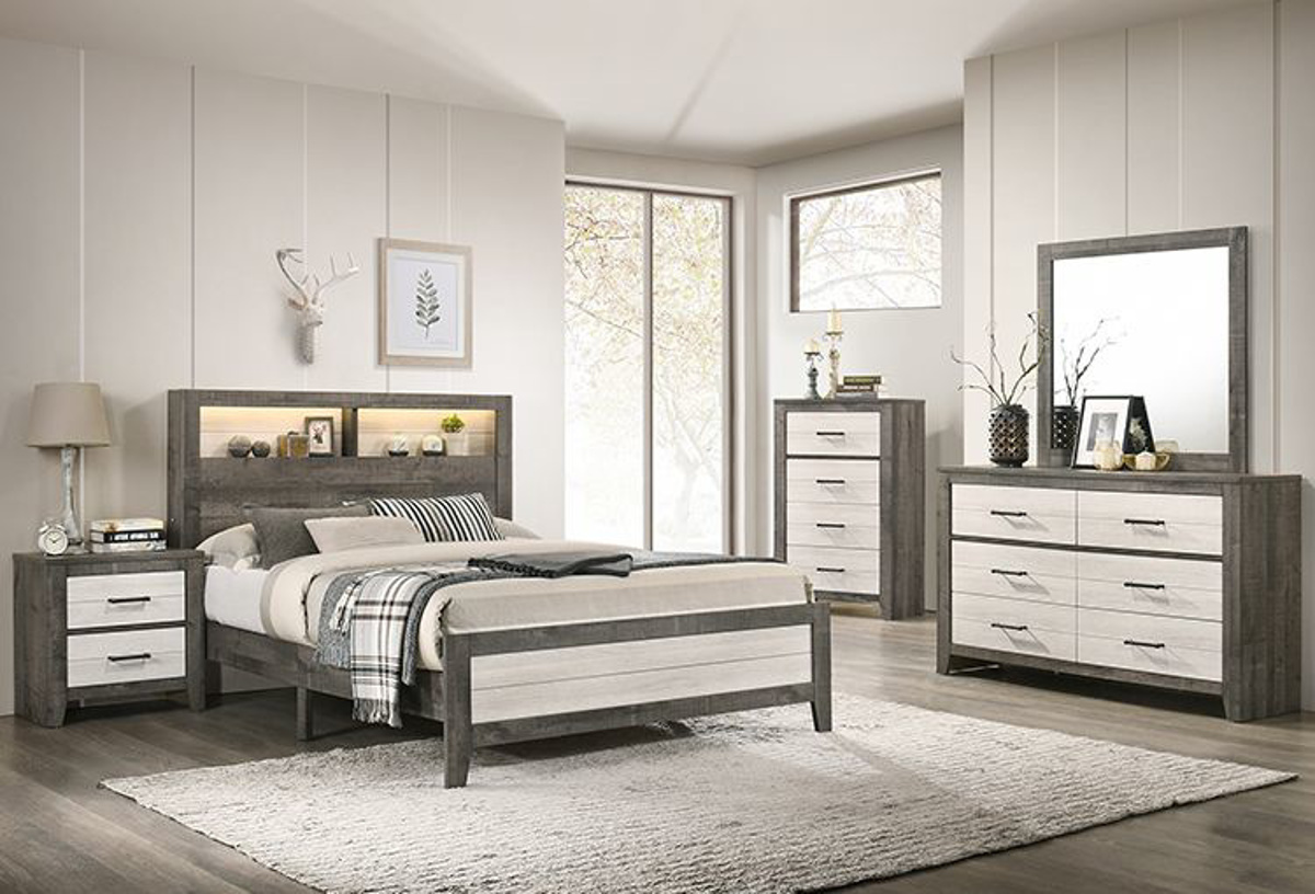 Picture of Wyatt White/Grey 5 PC Queen Bedroom Set