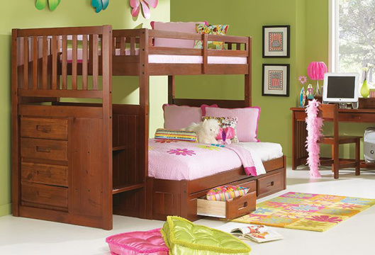 Picture of Forrester Twin/Full Staircase Bunk Bed