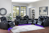 Picture of Transformer Black Power Reclining Sofa with LED Lights