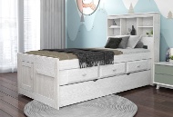 Picture of Madison White Wash Twin Bookcase Bed With Trundle