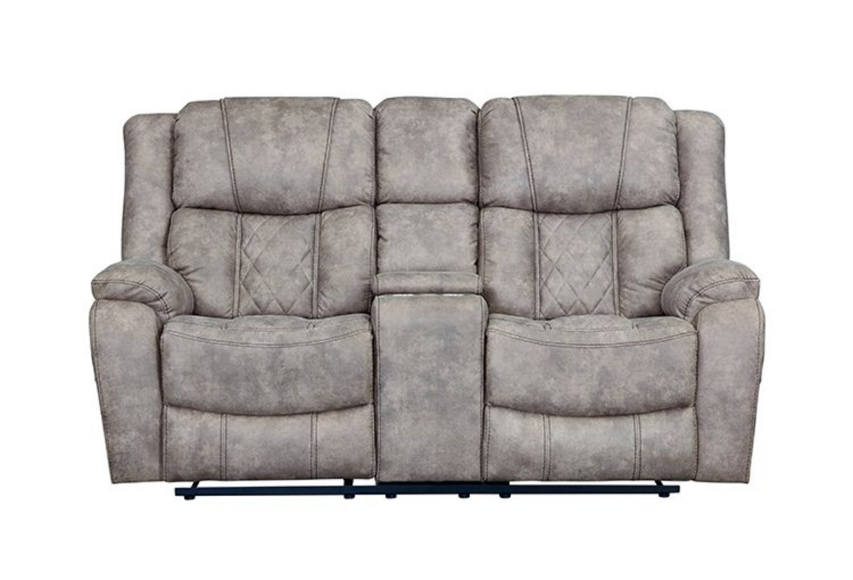 Picture of Luxe Pewter Reclining Console Loveseat