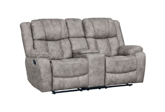 Picture of Luxe Pewter Reclining Console Loveseat