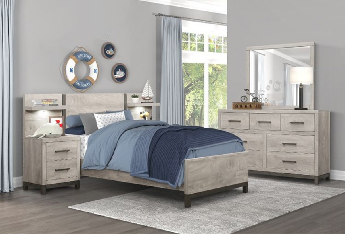 Picture of Augusta Grey 7 PC Twin Wall Bed