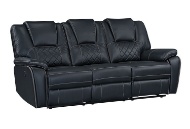 Picture of Diamante Black Reclining Sofa & Console Loveseat