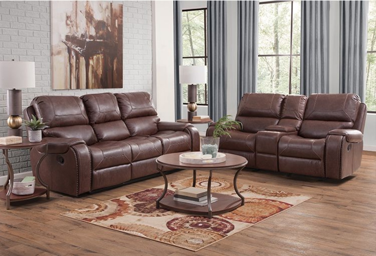 Picture of Roland Saddle Reclining Sofa & Console Loveseat