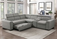 Picture of Farrah Grey Convertible Sectional With Pull Out Bed