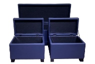 Picture of Martin Blue 3 PC Ottoman Storage Set