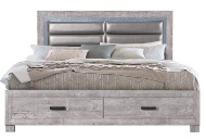 Picture of Meadows Grey Queen Upholstered Bed With Storage