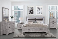 Picture of Meadows Grey King Upholstered Bed With Storage