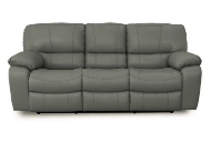 Picture of Madras Grey Leather Reclining Sofa & Console Loveseat