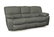 Picture of Madras Grey Leather Reclining Sofa & Console Loveseat