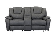 Picture of Diamante Grey Reclining Console Loveseat