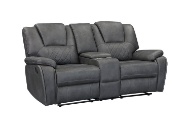 Picture of Diamante Grey Reclining Console Loveseat