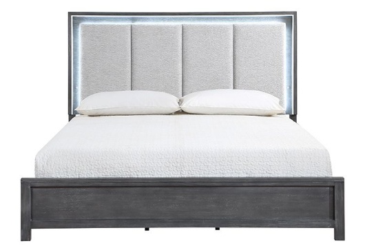 Picture of Odessa Grey 3 PC King Bed with LED Lights