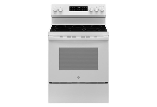 Picture of GE White Electric Range with Self-Clean