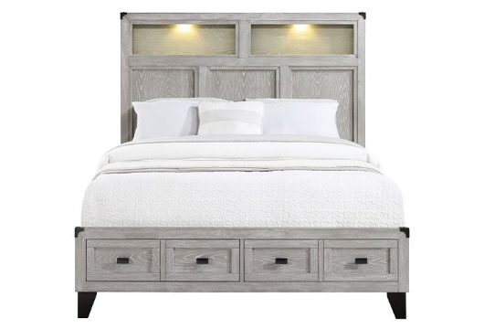 Picture of Weston Grey 3 PC Queen Storage Bookcase Bed