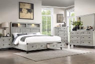 Picture of Weston Grey 3 PC Queen Storage Bookcase Bed