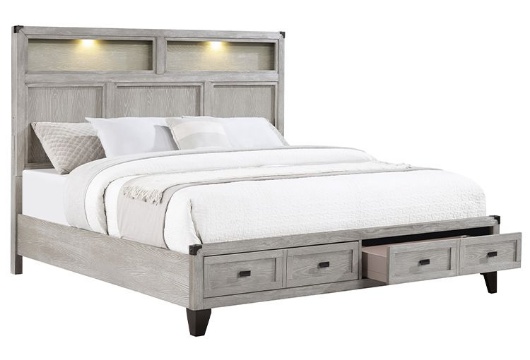 Picture of Westin Grey 3 PC King Storage Bookcase Bed