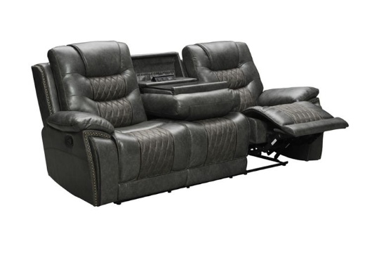 Picture of Royce Grey Reclining Sofa With Drop Down Table