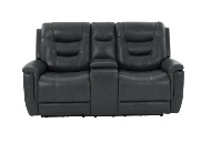 Picture of Abbott Grey Power Reclining Console Loveseat