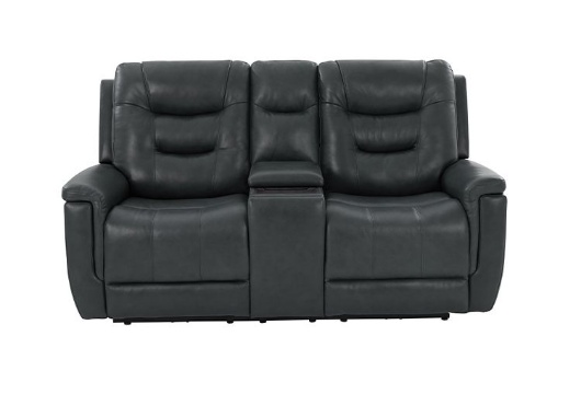 Picture of Abbott Grey Power Reclining Console Loveseat