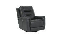 Picture of Abbott Grey Leather Power Glider Recliner