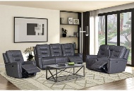 Picture of Abbott Grey Leather Power Glider Recliner