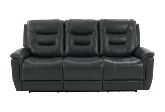 Picture of Abbott Grey Leather Power Reclining Sofa & Console Loveseat