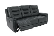 Picture of Abbott Grey Leather Power Reclining Sofa & Console Loveseat