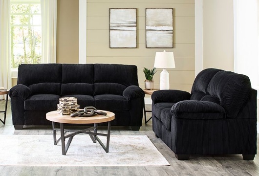 Picture of SimpleJoy Black Sofa & Loveseat